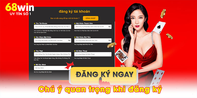 Chú ý quan trọng khi đăng ký